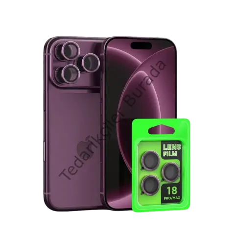 Newface Apple İphone 18 Pro Max Raze Metal Kamera Lens - Bordo
