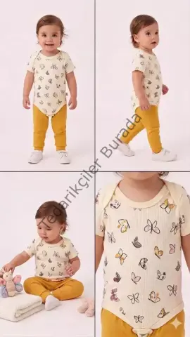 6/18 Ay Baskılı Zıbınlı Penye Bebek Takımı