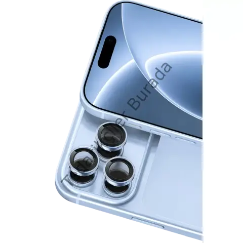 Newface Apple İphone 18 Pro Max Raze Metal Kamera Lens - Açık Mavi