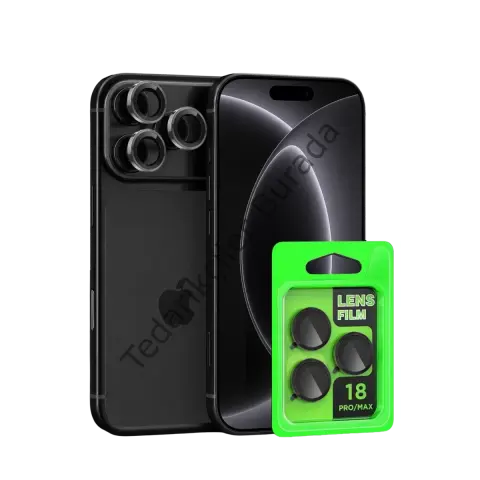 Newface Apple İphone 18 Pro Raze Metal Kamera Lens - Siyah