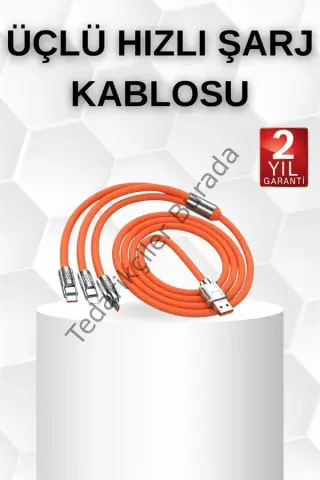 Android ve İOS Uyumlu 180 Derece Type-c Şarj Kablosu