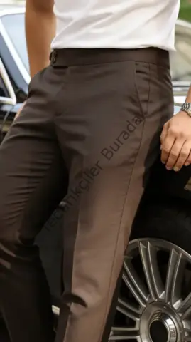 Erkek Toka Detaylı Oldmoney Kumaş Pantolon