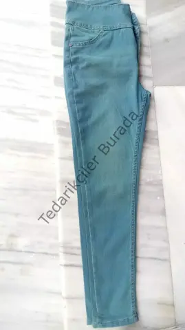 Yüksek Bel Likralı Jean Pantolon 90 Cm