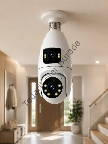 360° Ev İzleme Wi-fi Çift Lens Akıllı Ampul Kamera