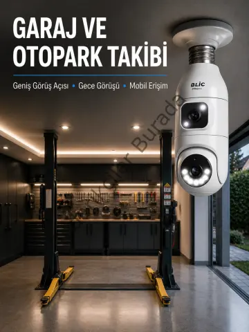 360° Ev İzleme Wi-fi Çift Lens Akıllı Ampul Kamera