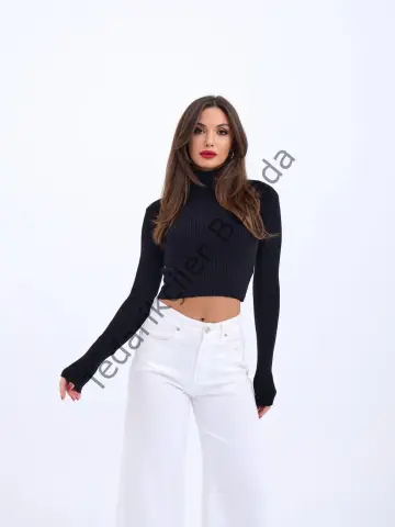 42231 TRİKO BALIKÇI KAZAK-SİYAH