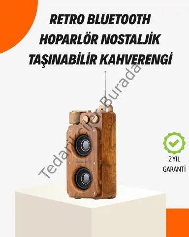 Ahşap Tarzı Kablosuz Hoparlör 5w Güçlü Bass Tf Usb Aux