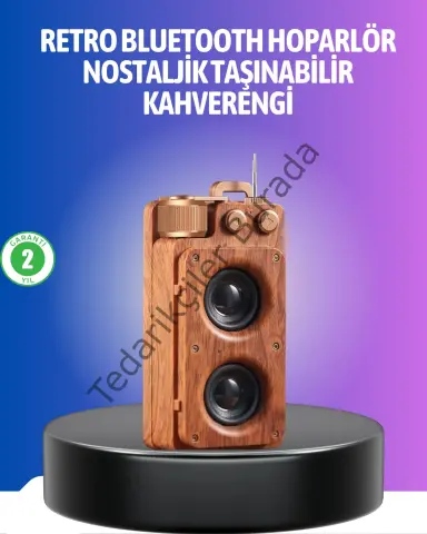 Vintage Tasarımlı Bluetooth Hoparlör Uzun Pil Ömürlü Ve Fm Destekli