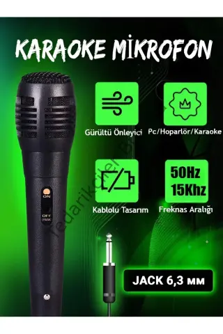 Karaoke Mikrofon Kablolu Mikrofon 6.5 Mm Karaoke Mikrofonu