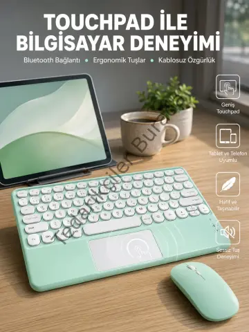 Profesyonel Wifi Q Klavye Bluetooth Klavye Touchpad 10.8 Inç Yeni Nesil