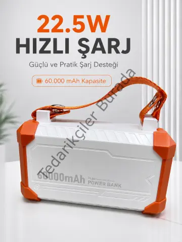 22.5w Hızlı Şarj Destekli 60000 Mah Powerbank 4 Dahili Kablolu Çoklu Usb Type-c Çıkışlı Güç Bankası