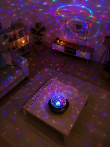 Bluetooth Rgb Parti Işığı Hoparlörlü Disko Lambası Mp3 Usb Ve Hafıza Kartı Destekli