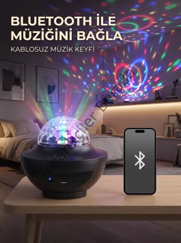 Bluetooth Rgb Parti Işığı Hoparlörlü Disko Lambası Mp3 Usb Ve Hafıza Kartı Destekli