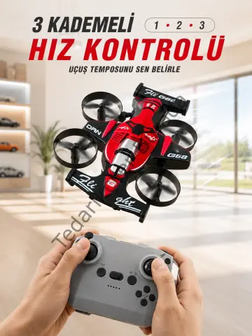 Uçan Araba Drone 4 Korumalı Pervaneli 360° Akrobatik Hareket Uzaktan Kumandalı