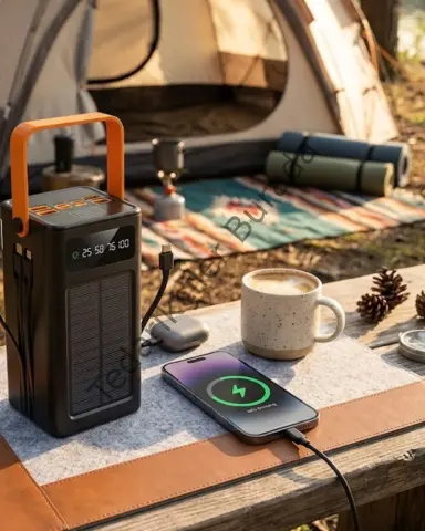 80.000 Solar Şarj Özellikli Yüksek Kapasiteli Powerbank Hızlı Şarj Destekli