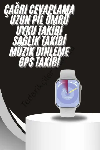 Akıllı Saat Gümüş Kasa Bluetooth Kulaklık Hediyeli Çok Fonksiyonlu İkili Set