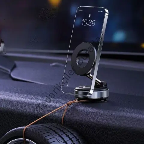 Vakumlu Emişli Manyetik Telefon Tutucu 360 Döner Başlık Güçlü Mıknatıslı İz Bırakmaz BX-313477