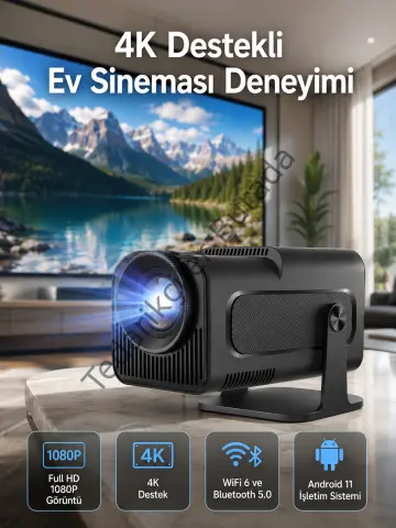 4k Android Smart Wi-fi Çift Kollu Projeksiyon Game Box Kumandalı Taşınabilir Yeni Nesil