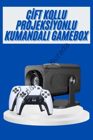 4k Android Smart Wi-fi Çift Kollu Projeksiyon Game Box Kumandalı Taşınabilir Yeni Nesil