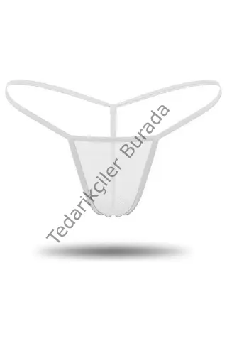 3`lü Renkli Transparan Tül String Tanga Tm0369