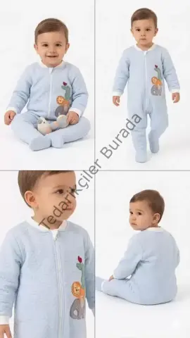 6/48 Ay Kapitoneli Nakışlı Bebek Uyku Tulumu