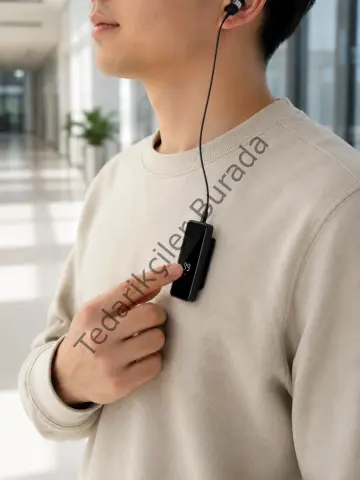 Klipsli Bluetooth Kulaklık Kısa Kablolu Tek Kulaklık Taşınabilir Günlük Kullanım