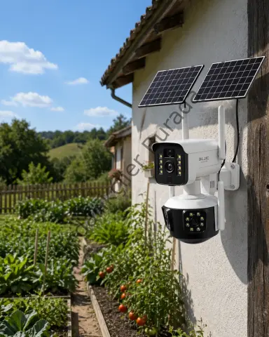 Güneş Enerjili Arıcı Kamerası 4g Sım Kartlı 9mp Üç Lens Yayla Güvenlik Kamerası