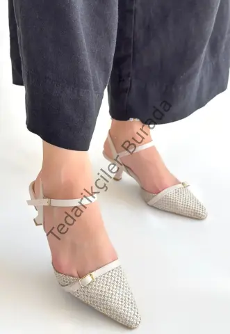 Lanna Bej Cilt Topuklu Ayakkabı