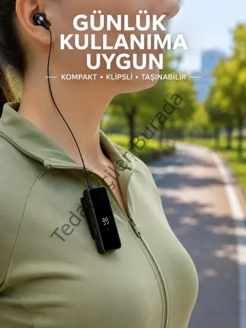 Taşınabilir Bluetooth Kulaklık Dijital Göstergeli Klipsli Tek Kulaklıklı Kompakt Cihaz