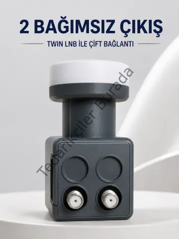 Çift Çıkışlı Twin Lnb 4k Ultra Hd Uyumlu Ku Band Uydu Anten Başlığı 0.1 Db