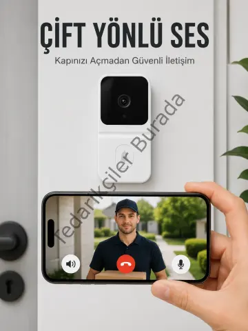 Wi-fi Beyaz Görüntülü Kapı Zili  Hd Kamera, Gece Görüşü Ve Çift Yönlü Konuşma Özellikli