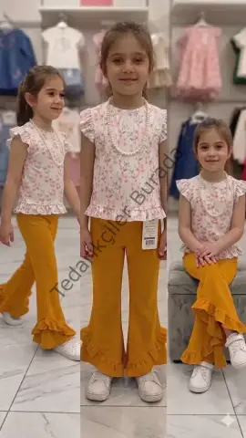 6-7-8 Yaş Kolyeli Full Likra Çocuk Takımı