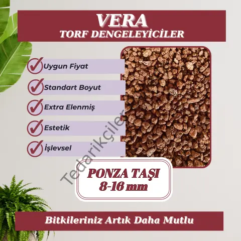 Kırmızı Pomza Taşı 8-16 Mm 5 Litre Volkanik Ponza Lav Taşı