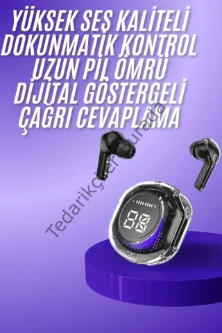 Yeni Nesil Bluetooth Kulaklık Dijital Göstergeli Dokunmatik 5.3 Kablosuz