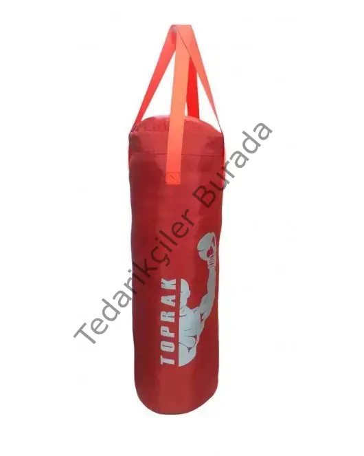 Boks Torbası Eldiven Ve Karabina Hediyeli İçi Dolu 60x22cm Kırmızı