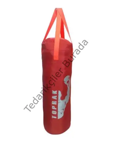 Boks Torbası Eldiven Ve Karabina Hediyeli İçi Dolu 60x22cm Kırmızı
