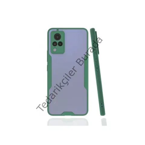 Vivo V21 Kılıf Platin Silikon - Yeşil
