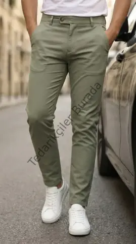 Erkek Slim Fit Dilli Kumaş Pantolon