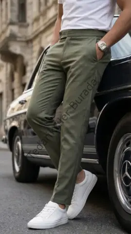 Erkek Toka Detaylı Oldmoney Kumaş Pantolon