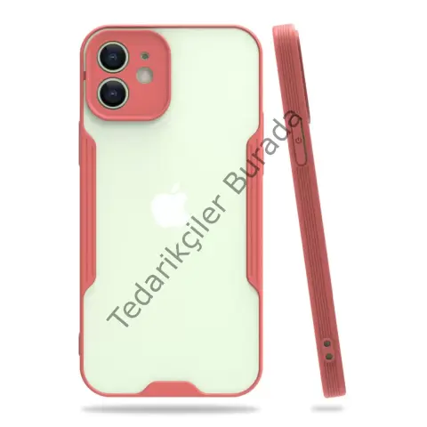 Apple İphone 12 Kılıf Platin Silikon - Pembe
