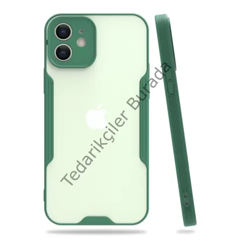 Apple İphone 12 Kılıf Platin Silikon - Yeşil