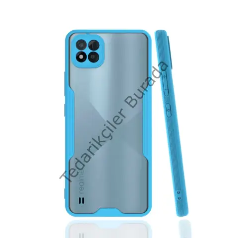 Realme C11 2021 Kılıf Platin Silikon - Mavi