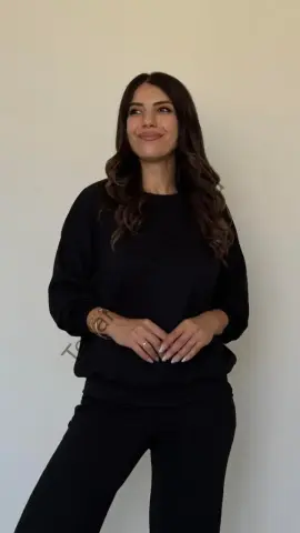 Kadın Uzun Kollu Bisiklet Yaka Viskon Iki Iplik Bluz Ve Pantolon Ikili Takım