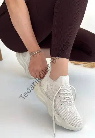 Henta Bej Triko Bağcıklı Spor Ayakkabı