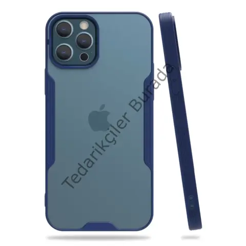 Apple İphone 12 Pro Max Kılıf Platin Silikon - Lacivert
