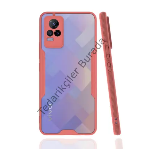Vivo V21e Kılıf Platin Silikon - Pembe