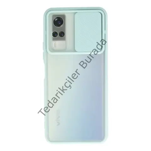 Vivo Y53s Kılıf Palm Buzlu Kamera Sürgülü Silikon - Turkuaz