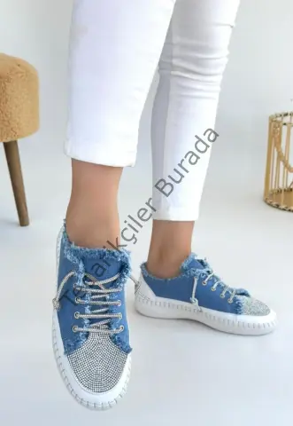 Enber Mavi Kot Bağcıklı Spor Ayakkabı