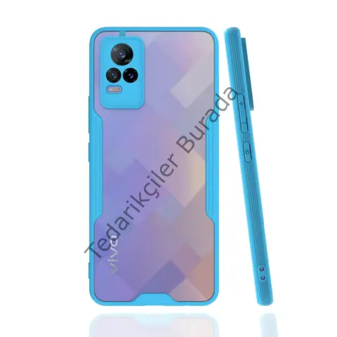 Vivo V21e Kılıf Platin Silikon - Mavi