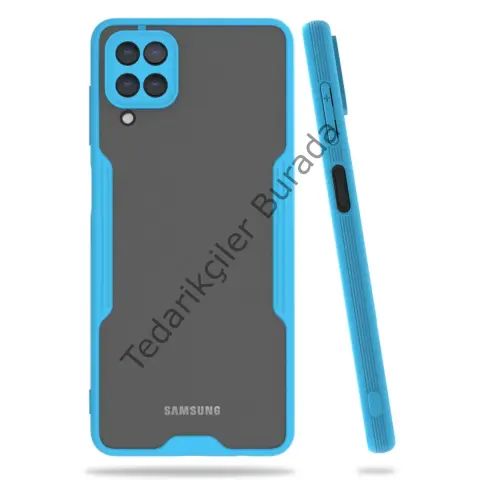 Samsung Galaxy A22 Kılıf Platin Silikon - Mavi
